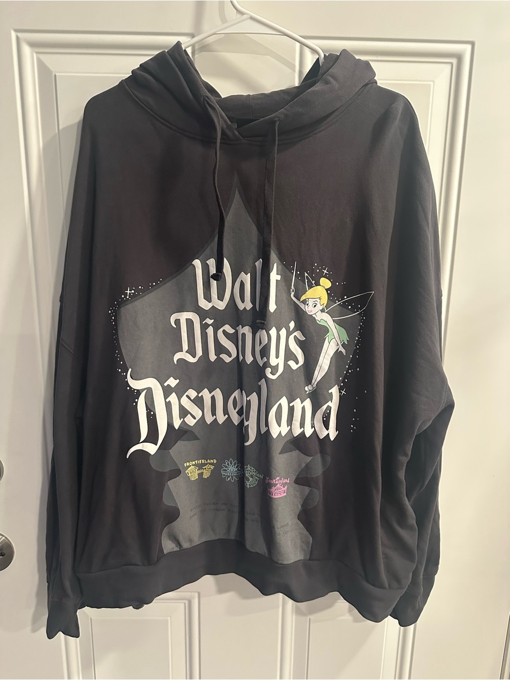 Walt Disney's Disneyland TinkerBell 100 Black Hoodie vintage style XL sweatshirt